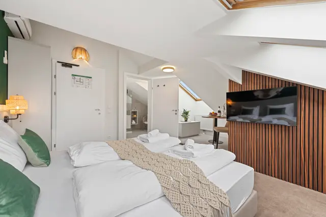 Zimmer im Dachgeschoss des Park Hotel Mauer